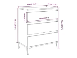 Aparador de madera contrachapada gris Sonoma 60x35x70 cm