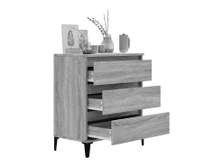 Aparador de madera contrachapada gris Sonoma 60x35x70 cm