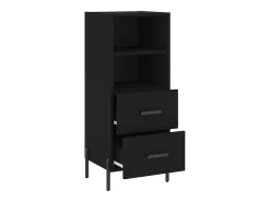 Aparador de madera contrachapada negro 34,5x34x90 cm ES22022
