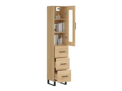 Aparador de madera contrachapada roble Sonoma 34,5x34x180 cm ES15178