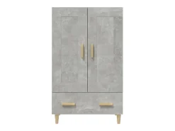 Aparador de madera contrachapada gris hormigón 70x31x115 cm