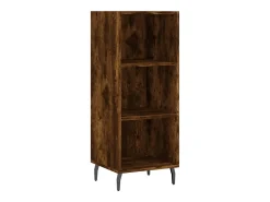 Aparador de madera contrachapada roble ahumado 34,5x34x180 cm