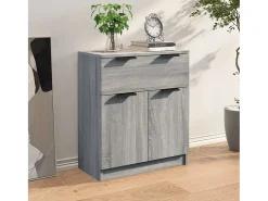 Aparador de madera contrachapada gris Sonoma 60x30x70 cm ES78062