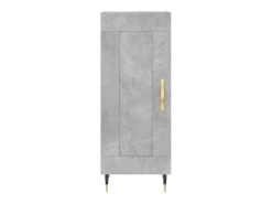 Aparador de madera contrachapada gris hormigón 34,5x34x180 cm