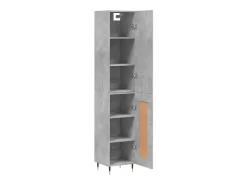 Aparador de madera contrachapada gris hormigón 34,5x34x180 cm