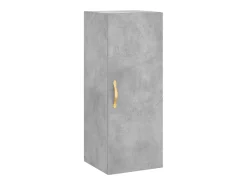 Aparador de madera contrachapada gris hormigón 34,5x34x180 cm