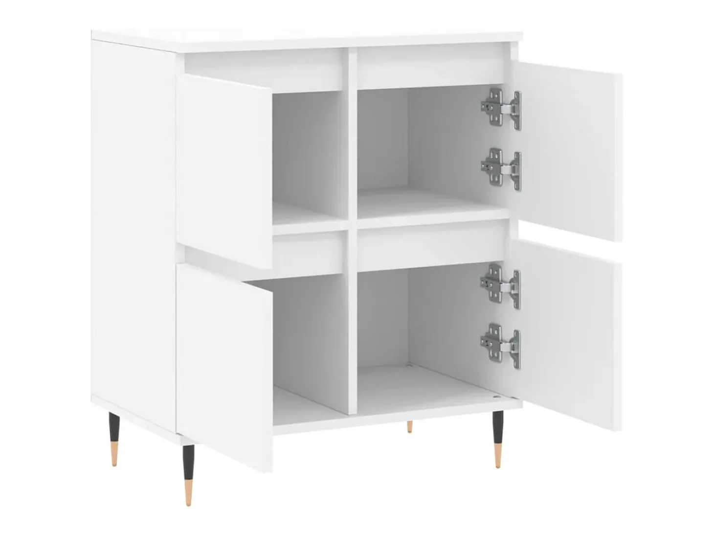 Aparador de madera contrachapada blanco 60x35x70 cm