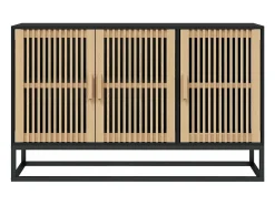 Aparador de madera contrachapada negro 105x30x65 cm ES962661