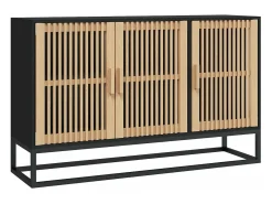Aparador de madera contrachapada negro 105x30x65 cm ES962661