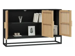 Aparador de madera contrachapada negro 105x30x65 cm ES962661