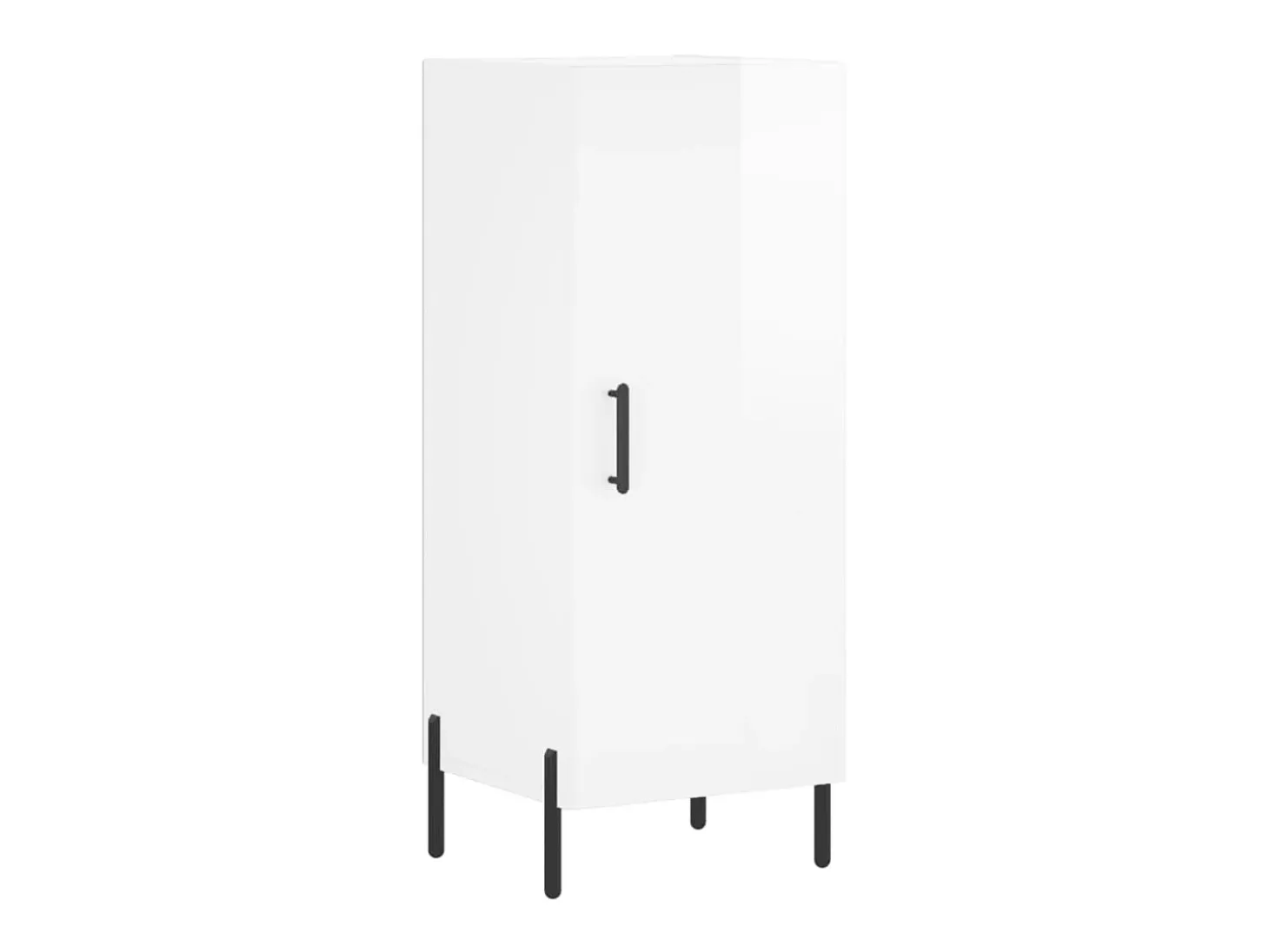 Aparador de madera contrachapada blanco brillante 34,5x34x90 cm ES17606
