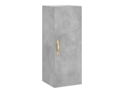 Aparador de madera contrachapada gris hormigón 34,5x34x180 cm ES74724