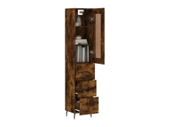 Aparador de madera contrachapada roble ahumado 34,5x34x180 cm ES65288