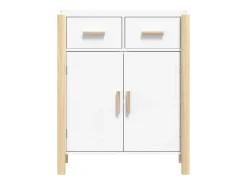 Aparador de madera contrachapada blanco 62x38x75 cm