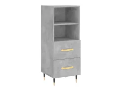 Aparador de madera contrachapada gris hormigón 34,5x34x90 cm