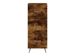 Aparador de madera contrachapada roble ahumado 34,5x34x180 cm