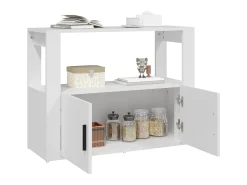 Aparador de madera contrachapada blanco 80x30x60 cm ES55541