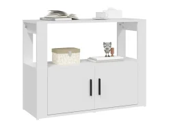Aparador de madera contrachapada blanco 80x30x60 cm ES55541
