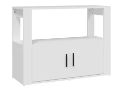 Aparador de madera contrachapada blanco 80x30x60 cm ES55541