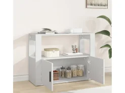 Aparador de madera contrachapada blanco 80x30x60 cm ES55541
