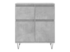 Aparador de madera contrachapada gris hormigón 60x35x70 cm