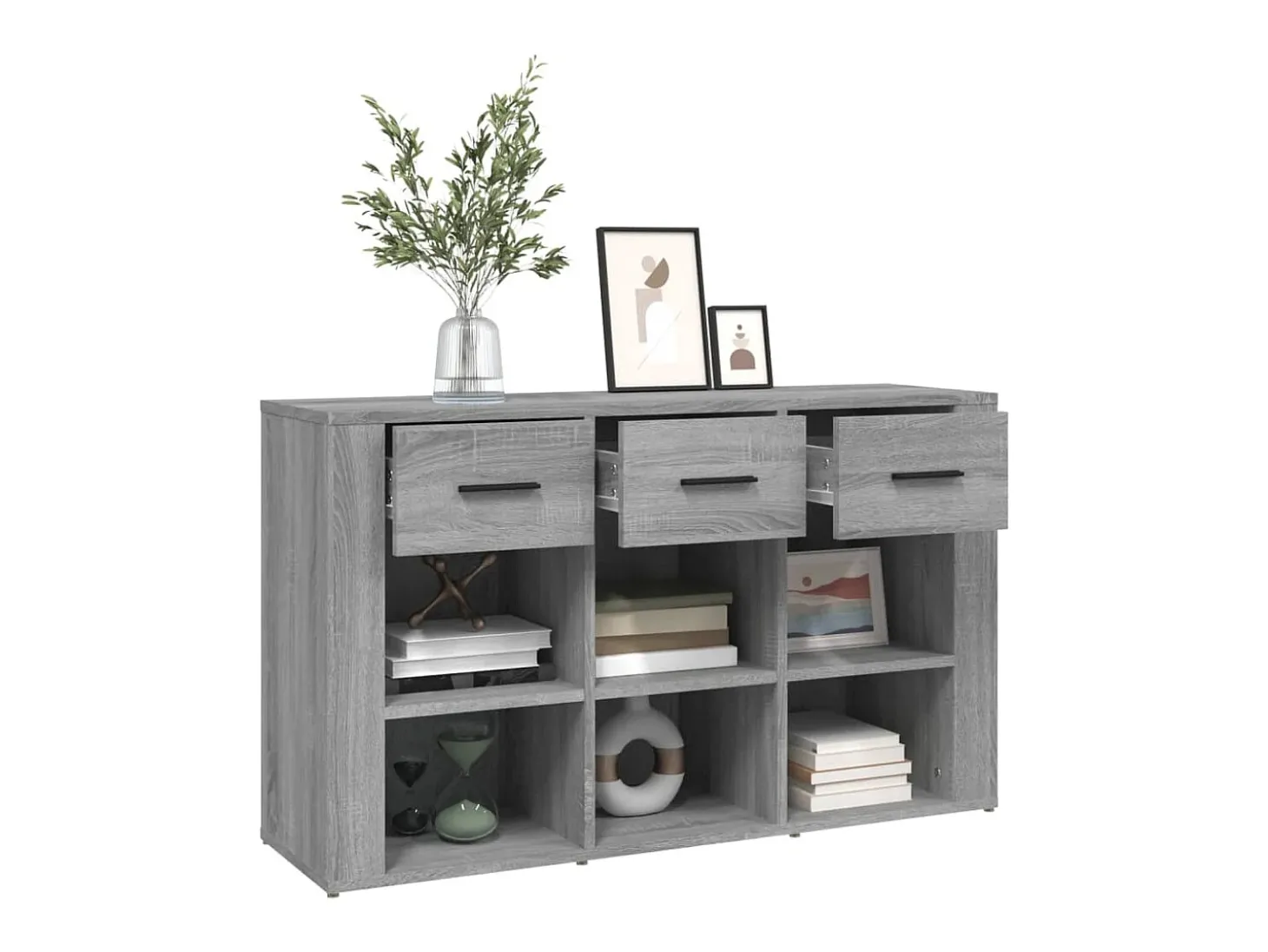 Aparador de madera contrachapada gris Sonoma 100x30x59,5 cm ES14146