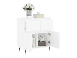 Aparador de madera contrachapada blanco 60x35x70 cm