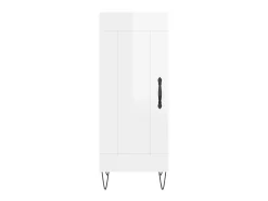 Aparador de madera contrachapada blanco brillante 34,5x34x90 cm ES97249