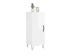 Aparador de madera contrachapada blanco brillante 34,5x34x90 cm ES97249