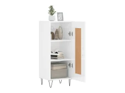 Aparador de madera contrachapada blanco brillante 34,5x34x90 cm ES97249