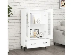 Aparador de madera contrachapada blanco 70x31x115 cm ES44698
