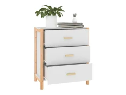 Aparador de madera contrachapada blanco 62x38x70 cm ES37201