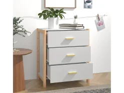 Aparador de madera contrachapada blanco 62x38x70 cm ES37201