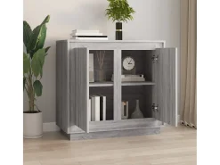 Aparador de madera contrachapada gris Sonoma 80x34x75 cm
