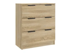 Aparador de madera contrachapada color roble Sonoma 60x30x70 cm ES84910