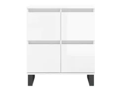 Aparador de madera contrachapada blanco brillante 60x35x70 cm ES95886
