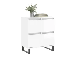 Aparador de madera contrachapada blanco brillante 60x35x70 cm ES95886