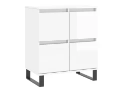 Aparador de madera contrachapada blanco brillante 60x35x70 cm ES95886
