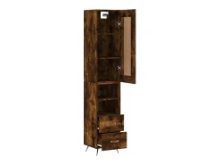Aparador de madera contrachapada roble ahumado 34,5x34x180 cm