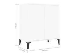 Aparador de madera contrachapada blanco 60x35x70 cm