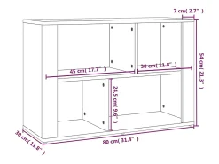 Aparador de madera contrachapada blanco 80x30x54 cm