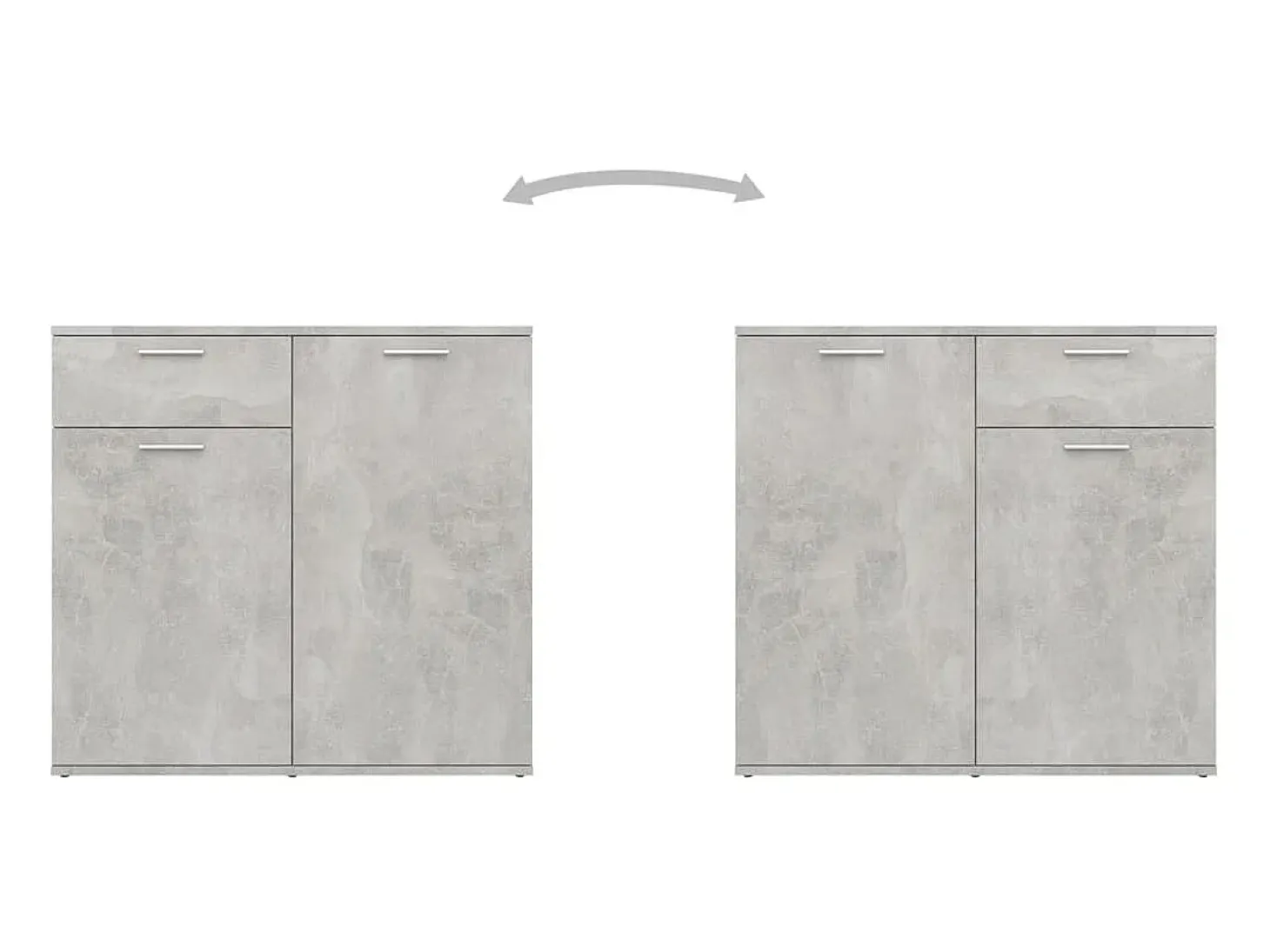 Aparador de madera contrachapada gris hormigón 80x36x75 cm ES57838