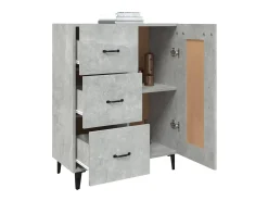 Aparador de madera contrachapada gris hormigón 69,5x34x90 cm ES61334