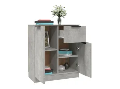 Aparador de madera contrachapada gris hormigón 60x30x70 cm