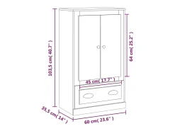 Aparador de madera contrachapada roble Sonoma 60x35,5x103,5 cm
