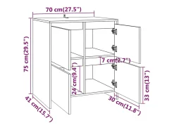 Aparador de madera contrachapada roble Sonoma 70x41x75 cm