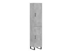 Aparador de madera contrachapada gris hormigón 34,5x34x180 cm
