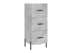 Aparador de madera contrachapada gris hormigón 34,5x34x180 cm ES12285