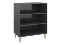 Aparador de madera contrachapada gris brillante 57x35x70 cm