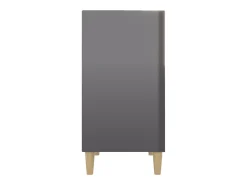 Aparador de madera contrachapada gris brillante 57x35x70 cm